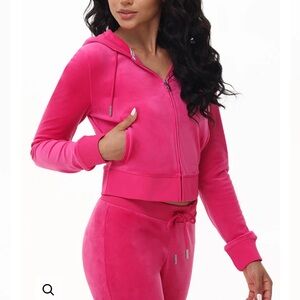 NWT JUICY COUTURE Women's Pink Hoodie Tracksuit Set